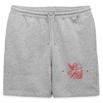 Cupidon Floral Arc - Short de survêtement homme premium - gris chiné - Devant - AI Model Male 178 light (178cm)