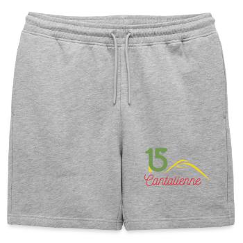Logo cantalienne - Short de survêtement homme premium - gris chiné - Devant - AI Model Male 178 light (178cm)