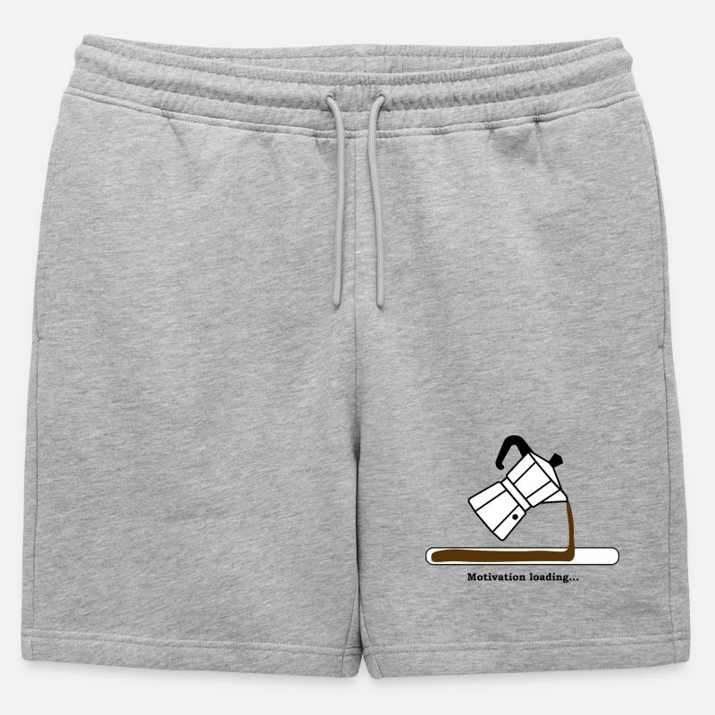 Motivation Loading mit Kaffee - Männer Premium Organic Sweatshorts - Grau meliert