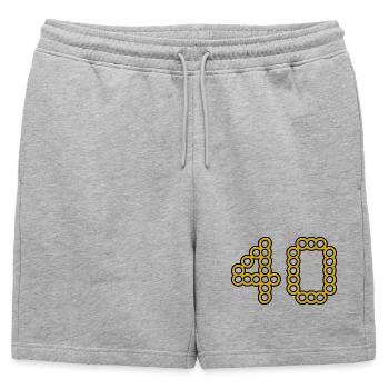 40. 40 ANS. 40e ANNIVERSAIRE. ANNIVERSAIRE 40 ANS. - Short de survêtement homme premium - gris chiné - Devant - AI Model Male 178 light (178cm)