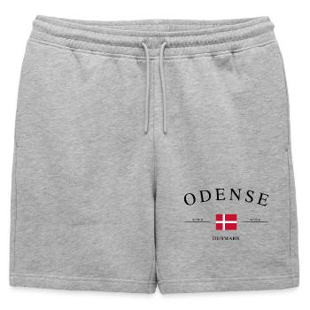 Odense, Danemark – Souvenir et cadeau des Fêtes - Short de survêtement homme premium - gris chiné - Devant - AI Model Male 178 light (178cm)