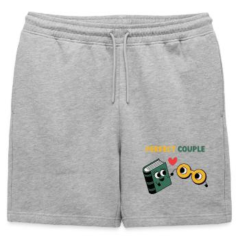 Couple parfait : nuage et parapluie - Short de survêtement homme premium - gris chiné - Devant - AI Model Male 178 light (178cm)