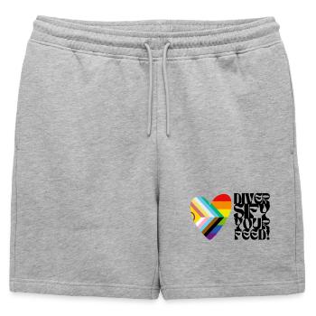 🌈♿ Diversifiez votre flux – Progress Pride&Disability - Short de survêtement homme premium - gris chiné - Devant - AI Model Male 178 light (178cm)