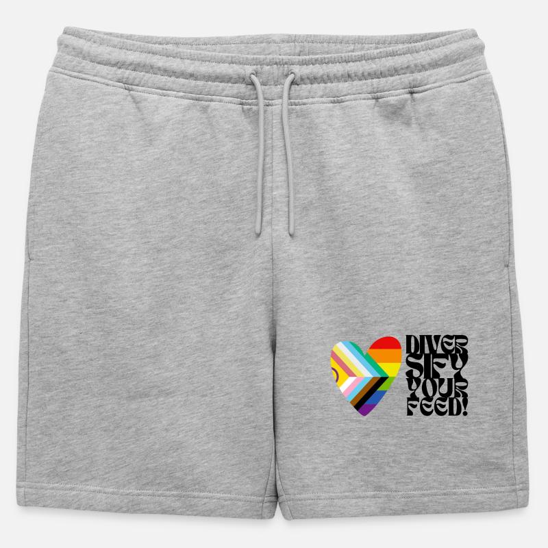 🌈♿ Diversify Your Feed –Progress Pride&Disability - Männer Premium Organic Sweatshorts - Grau meliert