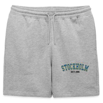 Stockholm Est.1985 - Short de survêtement homme premium - gris chiné - Devant - AI Model Male 178 light (178cm)