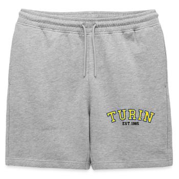 Turin Est.1985 - Short de survêtement homme premium - gris chiné - Devant - AI Model Male 178 light (178cm)