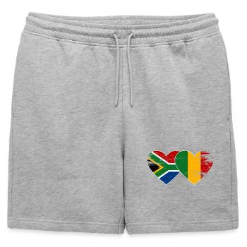 Afrique du Sud Mali Drapeau Coeur Utilisé - Short de survêtement homme premium - gris chiné - Devant - AI Model Male 178 light (178cm)