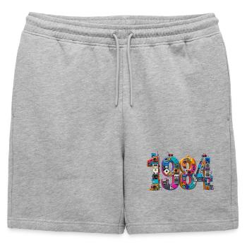 1984 – Abitur, birth or marriage - Mens' Premium Organic Sweatshorts - heather grey - Front - AI Model Male 178 light (178cm)