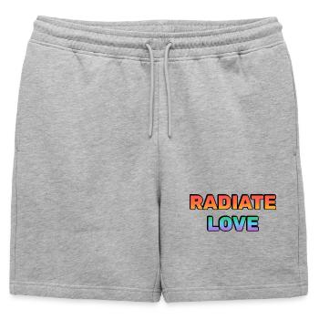 Radiate Love Gradient Typography - Mens' Premium Organic Sweatshorts - heather grey - Front - AI Model Male 178 light (178cm)