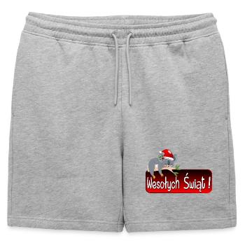 Życzenia wesołych świąt - Short de survêtement homme premium - gris chiné - Devant - AI Model Male 178 light (178cm)