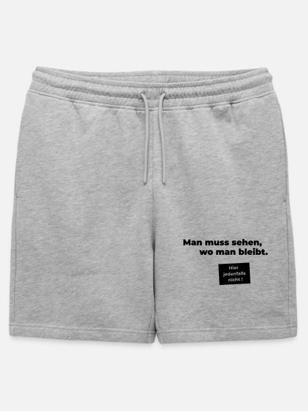 sehen wo man bleibt - Männer Premium Organic Sweatshorts - Grau meliert