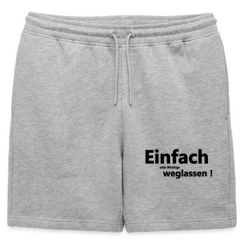 Einfach weglassen - Männer Premium Organic Sweatshorts - Grau meliert - Vorne - AI Model Male 178 light (178cm)