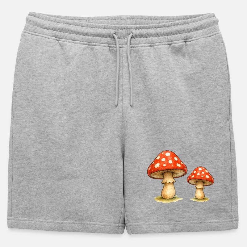 Red Toadstool Duo - Mens' Premium Organic Sweatshorts - heather grey