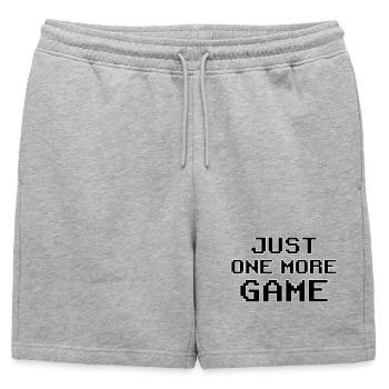 Just One More Game – Pixel Art Motivation - Short de survêtement homme premium - gris chiné - Devant - AI Model Male 178 light (178cm)