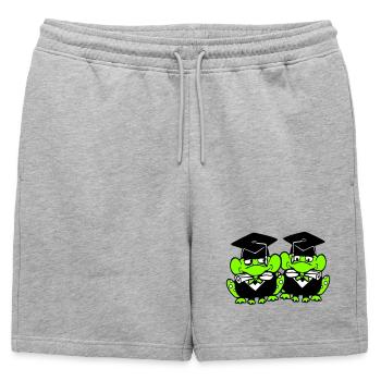 2 grenouilles diplômées du lycée - Short de survêtement homme premium - gris chiné - Devant - AI Model Male 178 light (178cm)