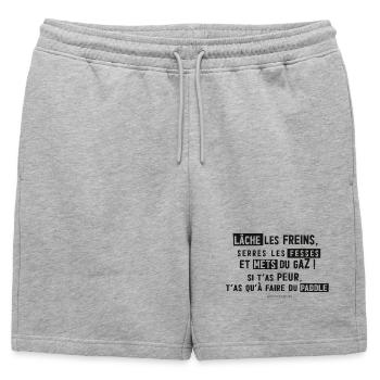 Lâche les freins et mets du gaz  - Short de survêtement homme premium - gris chiné - Devant - AI Model Male 178 light (178cm)