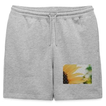 Tournesol Gros plan Jaune Orange - Short de survêtement homme premium - gris chiné - Devant - AI Model Male 178 light (178cm)