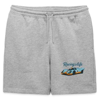 Racing_is_life - Short de survêtement homme premium - gris chiné - Devant - AI Model Male 178 light (178cm)