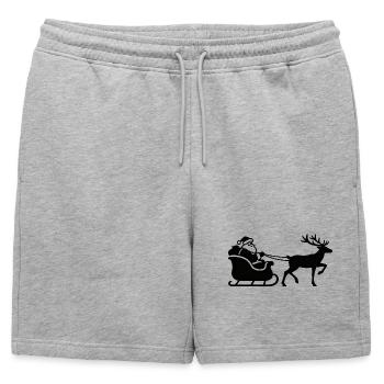 Santa Schlitten Silhouette - Männer Premium Organic Sweatshorts - Grau meliert - Vorne - AI Model Male 178 light (178cm)