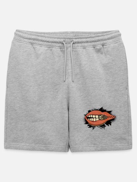 shut up - Männer Premium Organic Sweatshorts - Grau meliert