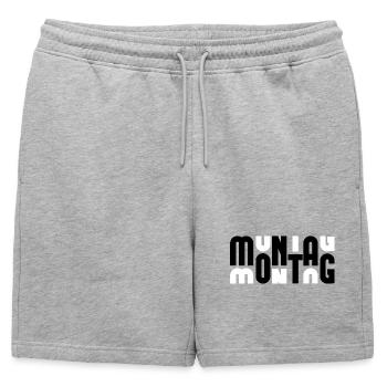 Lundi Noir/Blanc - Short de survêtement homme premium - gris chiné - Devant - AI Model Male 178 light (178cm)