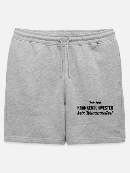 Ich bin Krankenschwester, kein Wunderheiler - Männer Premium Organic Sweatshorts - Grau meliert