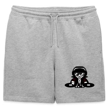 Vampire DJ DJ avec table de mixage et platine vinyle - Short de survêtement homme premium - gris chiné - Devant - AI Model Male 178 light (178cm)