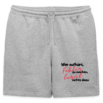 Les erreurs enseignent l’écriture rouge - Short de survêtement homme premium - gris chiné - Devant - AI Model Male 178 light (178cm)