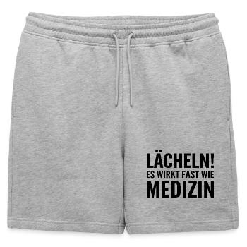 Sourire! Il agit presque comme un médicament - Short de survêtement homme premium - gris chiné - Devant - AI Model Male 178 light (178cm)
