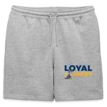 Chien fidèle et heureux logo cartoon - Short de survêtement homme premium - gris chiné - Devant - AI Model Male 178 light (178cm)