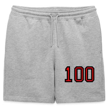 100. 100 ANS. 100e ANNIVERSAIRE. ANNIVERSAIRE 100  - Short de survêtement homme premium - gris chiné - Devant - AI Model Male 178 light (178cm)