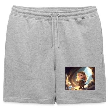 Princesse de cristal dans la ville troglodyte - Short de survêtement homme premium - gris chiné - Devant - AI Model Male 178 light (178cm)