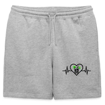 Cocktail apéritif Mojito Heart - Short de survêtement homme premium - gris chiné - Devant - AI Model Male 178 light (178cm)