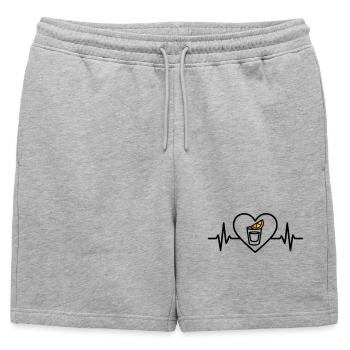 Tequila shot coeur Apéritif Soirée - Short de survêtement homme premium - gris chiné - Devant - AI Model Male 178 light (178cm)