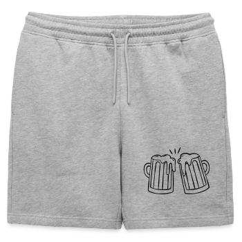 Chope à bière - toast - Short de survêtement homme premium - gris chiné - Devant - AI Model Male 178 light (178cm)