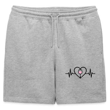 Vin Vin Verre Coeur Vin Rosé - Short de survêtement homme premium - gris chiné - Devant - AI Model Male 178 light (178cm)