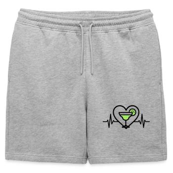 Margarita Coeur Cocktail Citron Vert - Short de survêtement homme premium - gris chiné - Devant - AI Model Male 178 light (178cm)