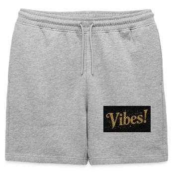 Vibes Paillettes Or sur Noir - Short de survêtement homme premium - gris chiné - Devant - AI Model Male 178 light (178cm)
