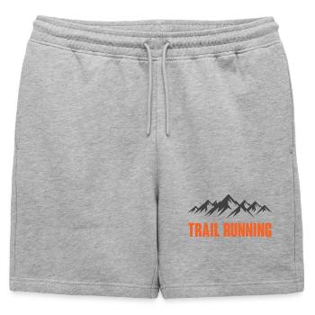 Course sur sentier - Short de survêtement homme premium - gris chiné - Devant - AI Model Male 178 light (178cm)