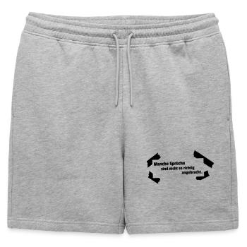 Sayings not appropriate - Mens' Premium Organic Sweatshorts - heather grey - Front - AI Model Male 178 light (178cm)