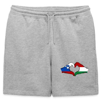 Slovénie Hongrie Drapeau Mains Coeur Forme - Short de survêtement homme premium - gris chiné - Devant - AI Model Male 178 light (178cm)