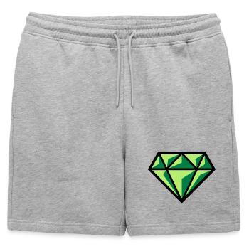 Diamant (pierre précieuse symbole brillant / POS Gre 3C) - Short de survêtement homme premium - gris chiné - Devant - AI Model Male 178 light (178cm)