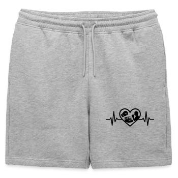 Silhouette d’anneau de gant de coeur de boxe - Short de survêtement homme premium - gris chiné - Devant - AI Model Male 178 light (178cm)