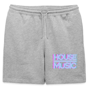 Musique House EDM Glow - Short de survêtement homme premium - gris chiné - Devant - AI Model Male 178 light (178cm)