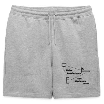 Zone de confort - Short de survêtement homme premium - gris chiné - Devant - AI Model Male 178 light (178cm)