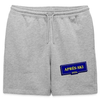 Après-ski 2026 - Short de survêtement homme premium - gris chiné - Devant - AI Model Male 178 light (178cm)