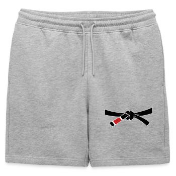 Ceinture noire - Ceinture noire - Short de survêtement homme premium - gris chiné - Devant - AI Model Male 178 light (178cm)