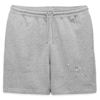 Skeleton Hen - Mens' Premium Organic Sweatshorts - heather grey - Front - AI Model Male 178 light (178cm)
