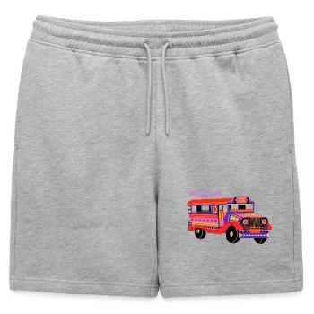 Balade en jeepney – Culture philippine - Short de survêtement homme premium - gris chiné - Devant - AI Model Male 178 light (178cm)
