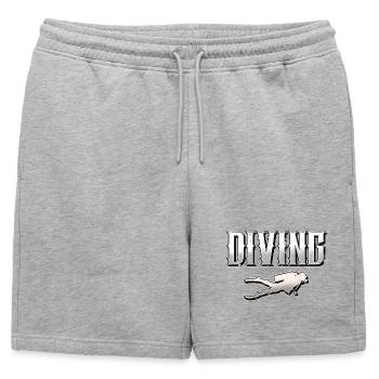 Plonger - Short de survêtement homme premium - gris chiné - Devant - AI Model Male 178 light (178cm)